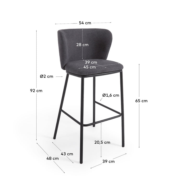 Celena Charcoal Bar Stool