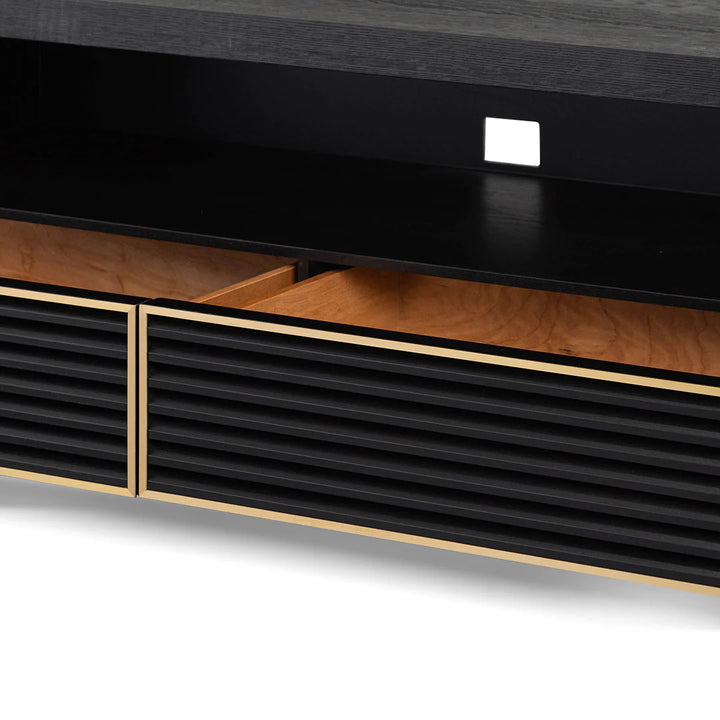200cm Espresso Black TV Unit