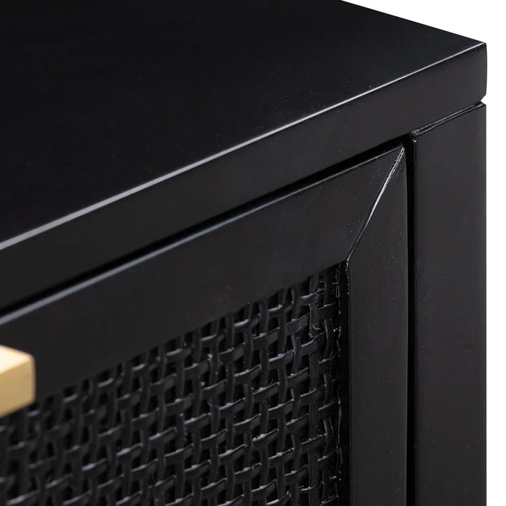 Salina Black Rattan Bedside
