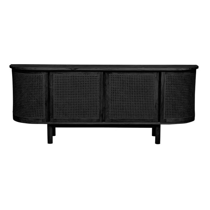 Willow Woven Black Curved Buffet