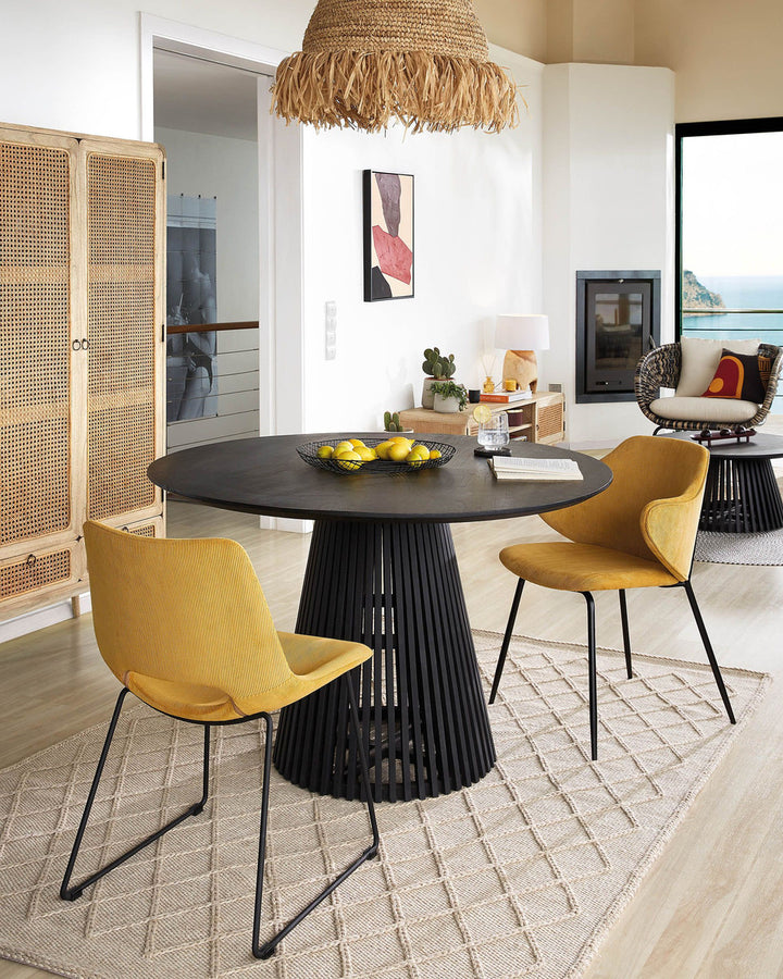 Irene 120cm Black Dining Table