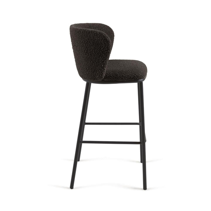 Celena Dark Grey Boucle Bar Stool