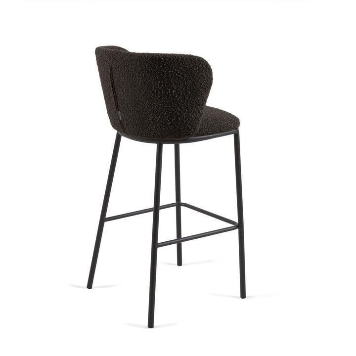 Celena Dark Grey Boucle Bar Stool