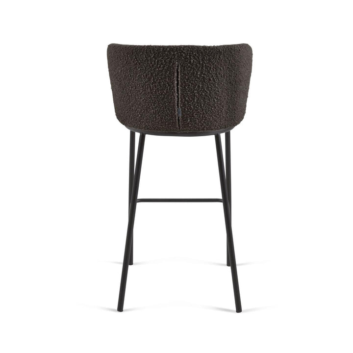 Celena Dark Grey Boucle Bar Stool