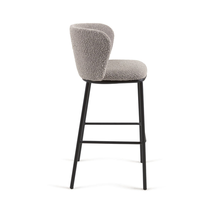 Celene Grey Boucle Bar Stool