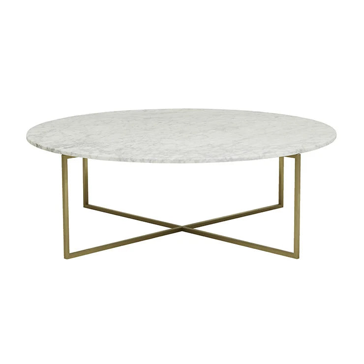 Elle Luxe Marble Round Coffee Table B/gold