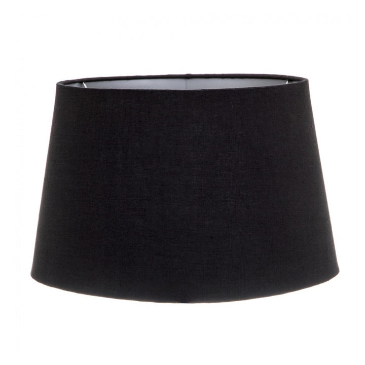 Black Linen Drum Shade