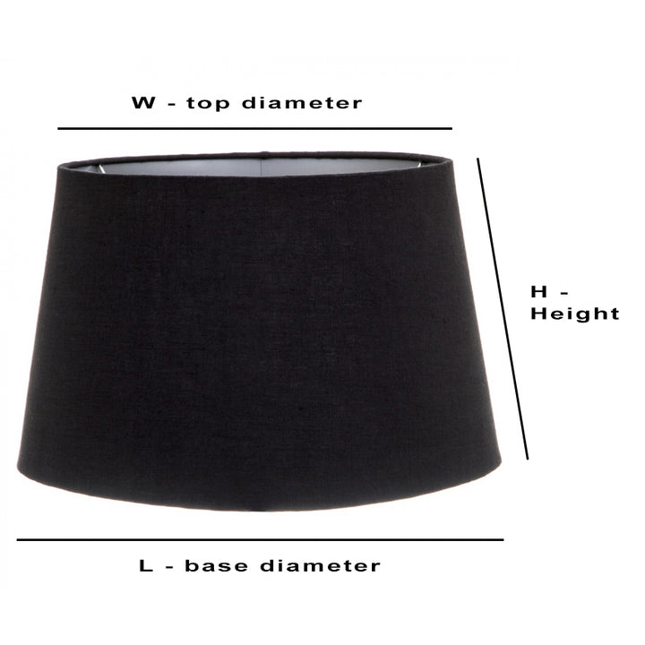 Black Linen Drum Shade