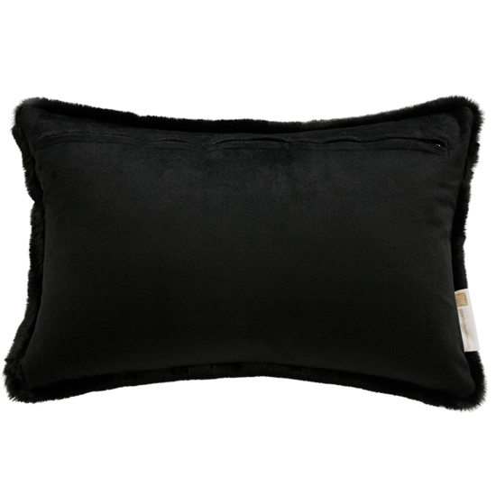 Black Panther Faux Fur Cushion Rect