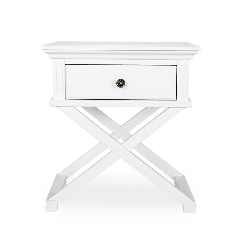 Lipari Cross Leg Bedside White