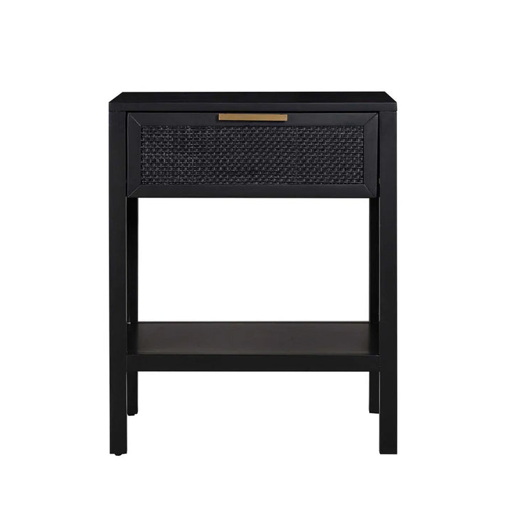 Salina Black Rattan Bedside