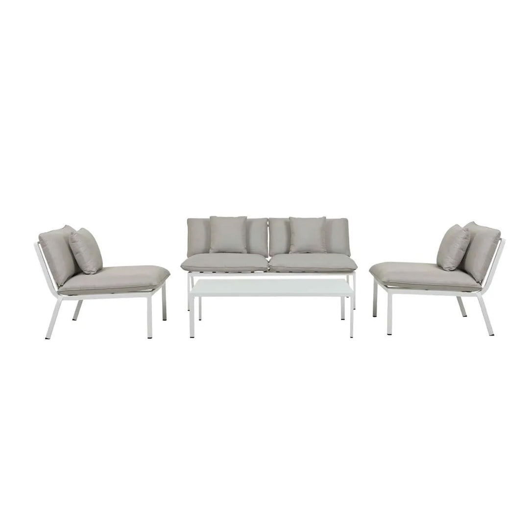 Pier Lounge White Sofa Set