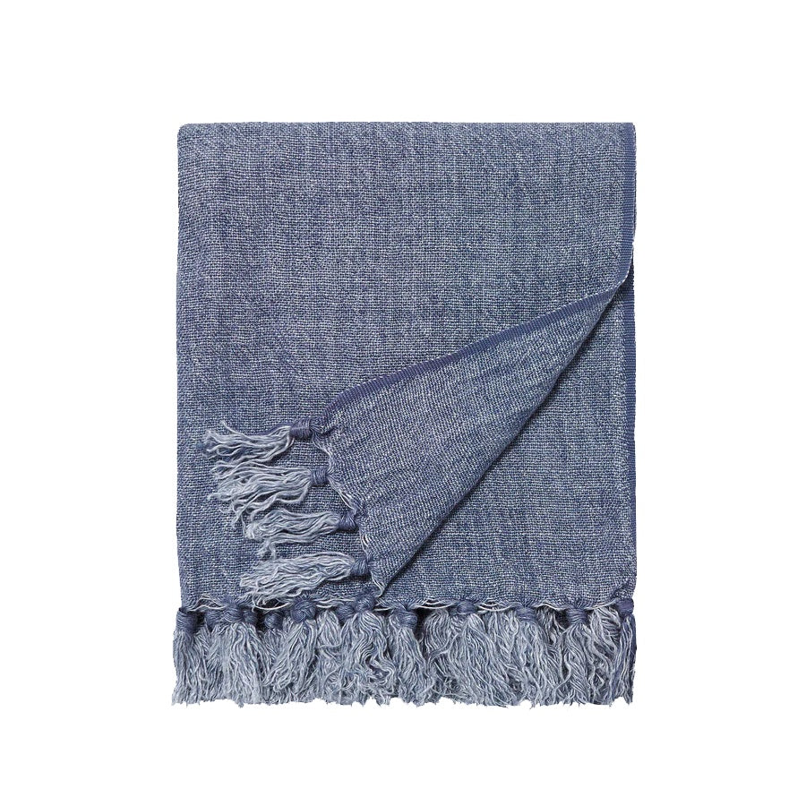 Burton Heavy Linen Blue Throw