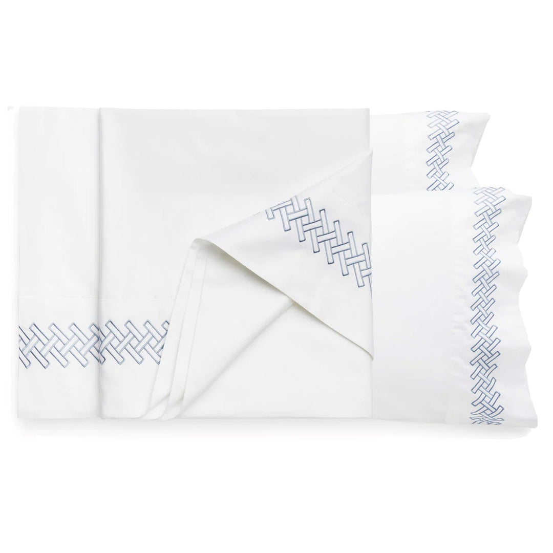 Siena Blue Flat Sheet Set