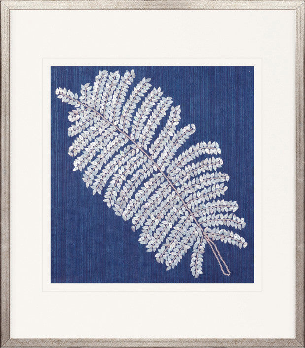 Fern Motif I handmade textured artwork, framed