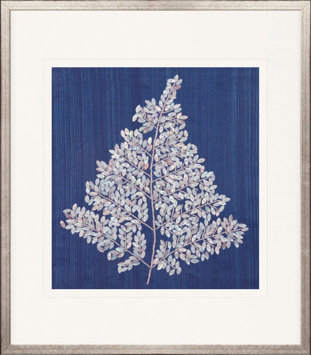 Fern Motif II handmade textured artwork, framed