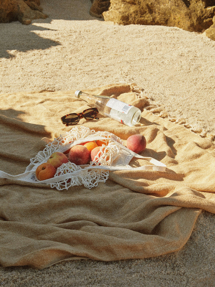 Burton Toffee Heavy Linen Throw