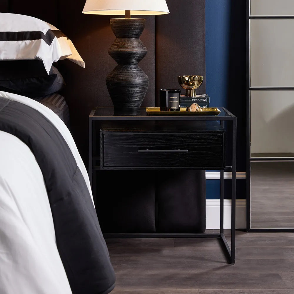 Glamour Black Bedside