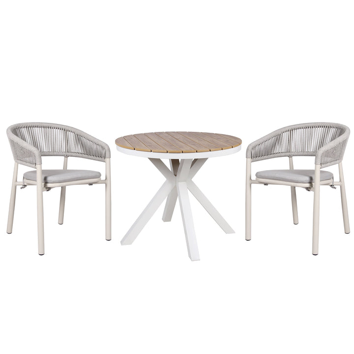 CDC10302-IDx2 Sand White Outdoor Dining Chair - Light Grey (Set of 2)