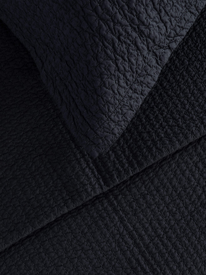 Aspen Black Pure Cotton Quilted Pillowcases