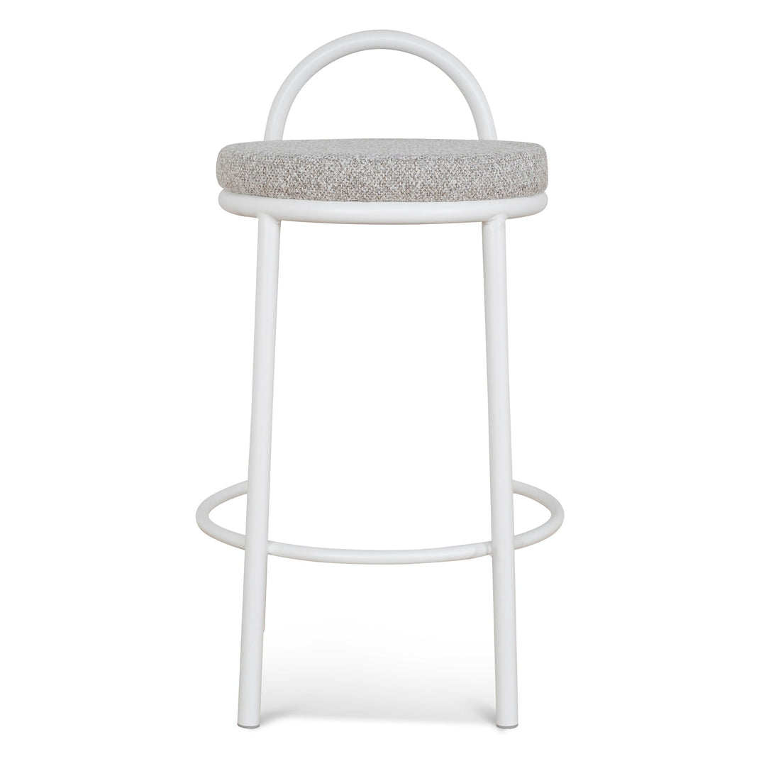 CBS8599-FH 63cm White Frame Bar Stool - Clay Grey (Set of 2)