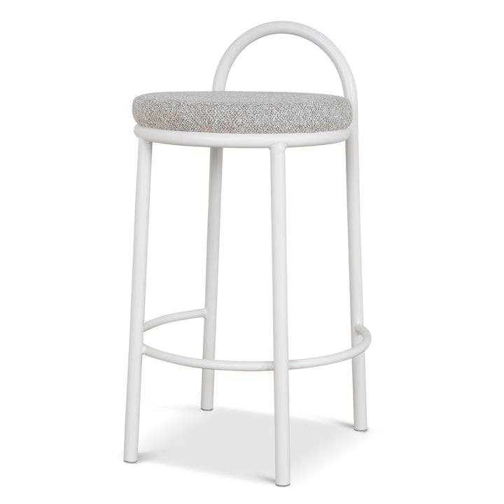CBS8599-FH 63cm White Frame Bar Stool - Clay Grey (Set of 2)