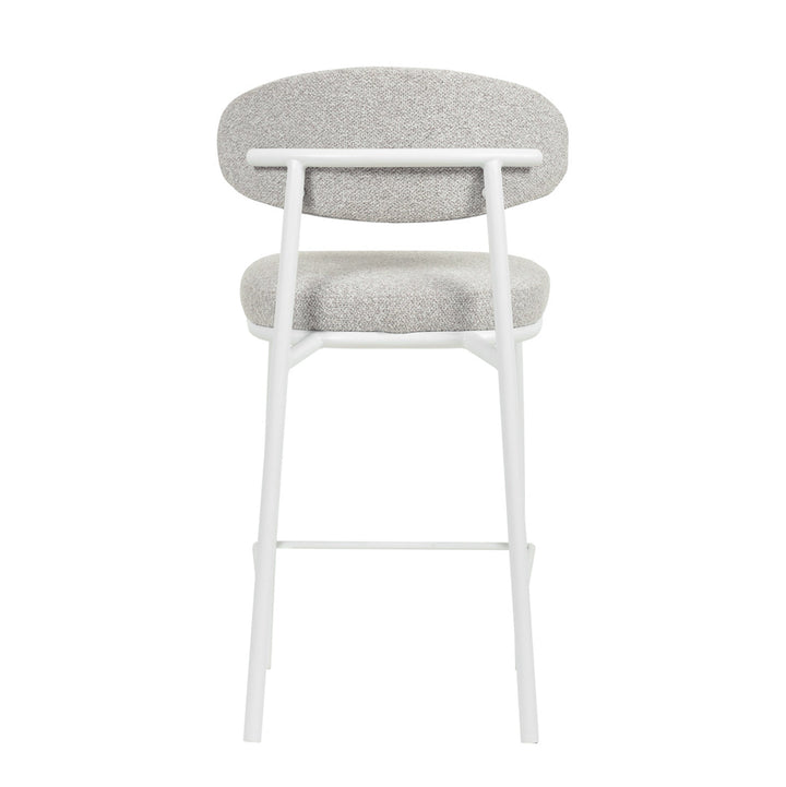CBS8607-FHx2 65cm White Bar Stool - Clay Grey (Set of 2)