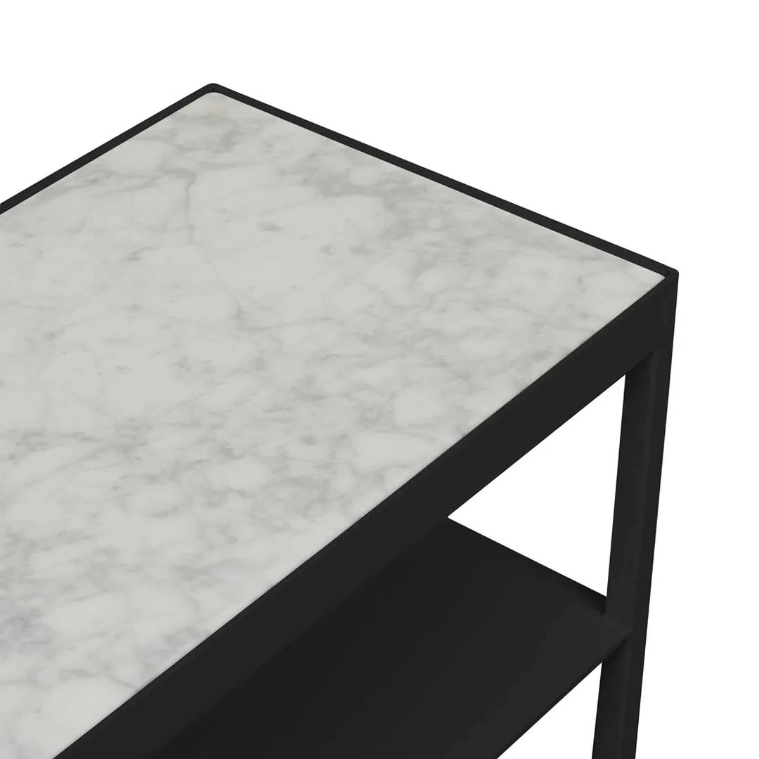 Elle Slim White Marble Console