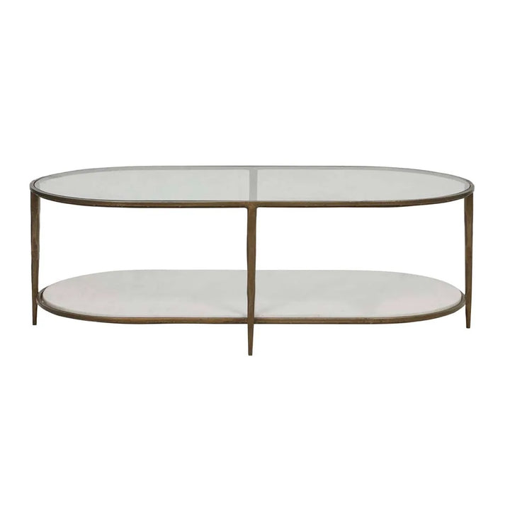 Amelie Antique Brass Oval Coffee Table