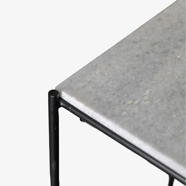 Calypso Cross Bar Iron and Marble Console