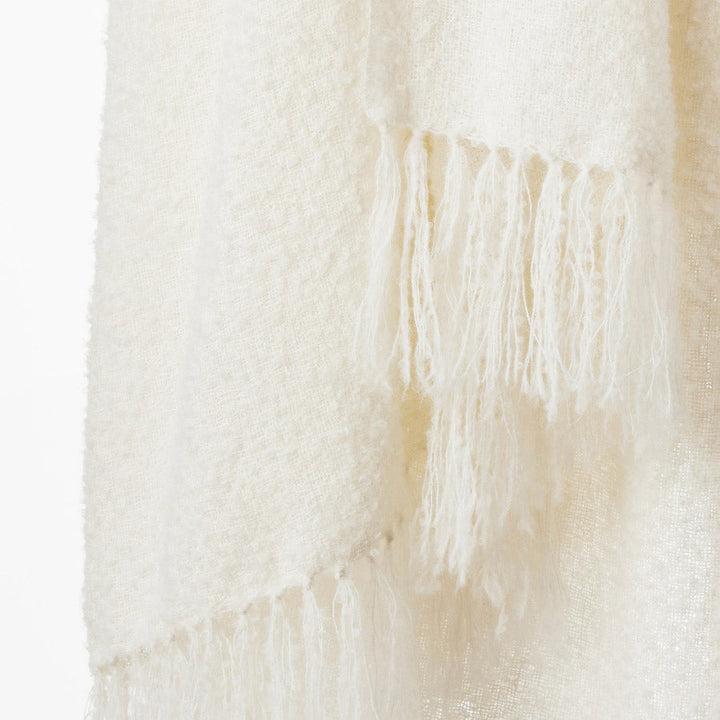 Andes boucle throw in Chalk, view 3