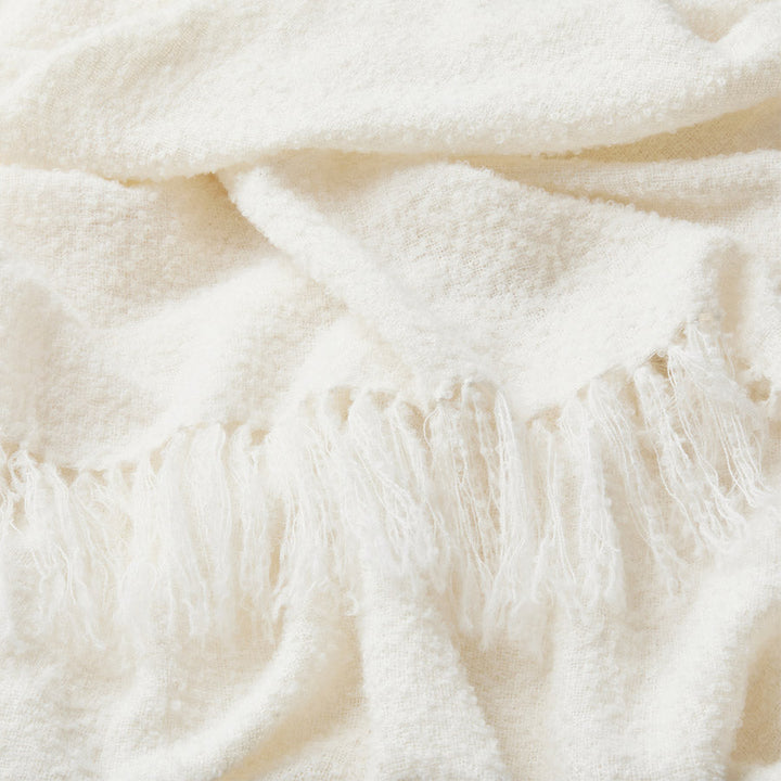 Andes boucle throw in Chalk, view 2