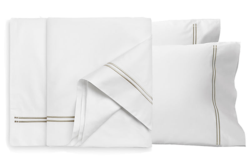 Classique pewter stitch flat sheet set, view 2