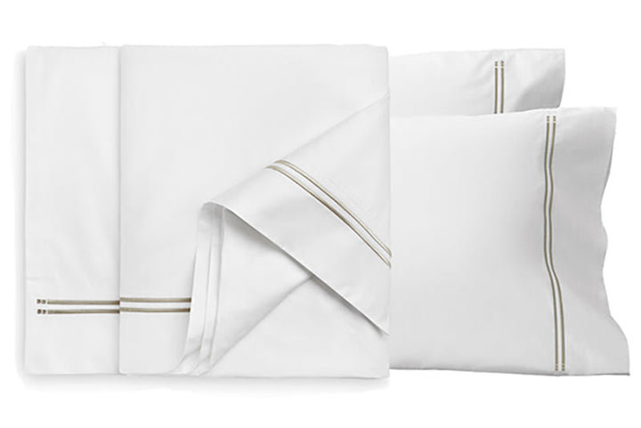 Classique pewter stitch flat sheet set, view 2
