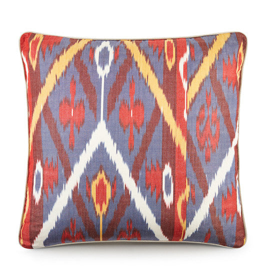 Silk Road handwoven cushion in Blue Heron