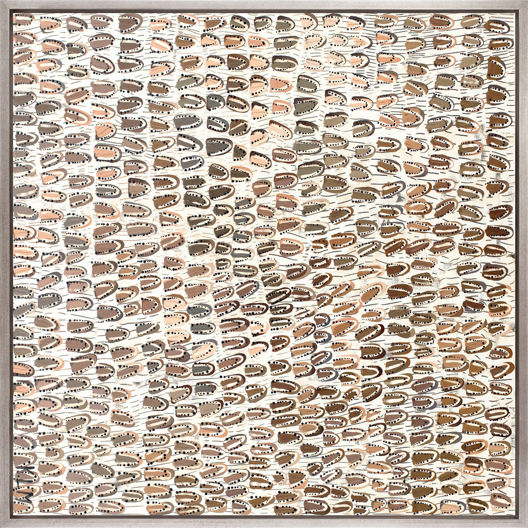 Dhaagun Earth X framed aboriginal canvas art