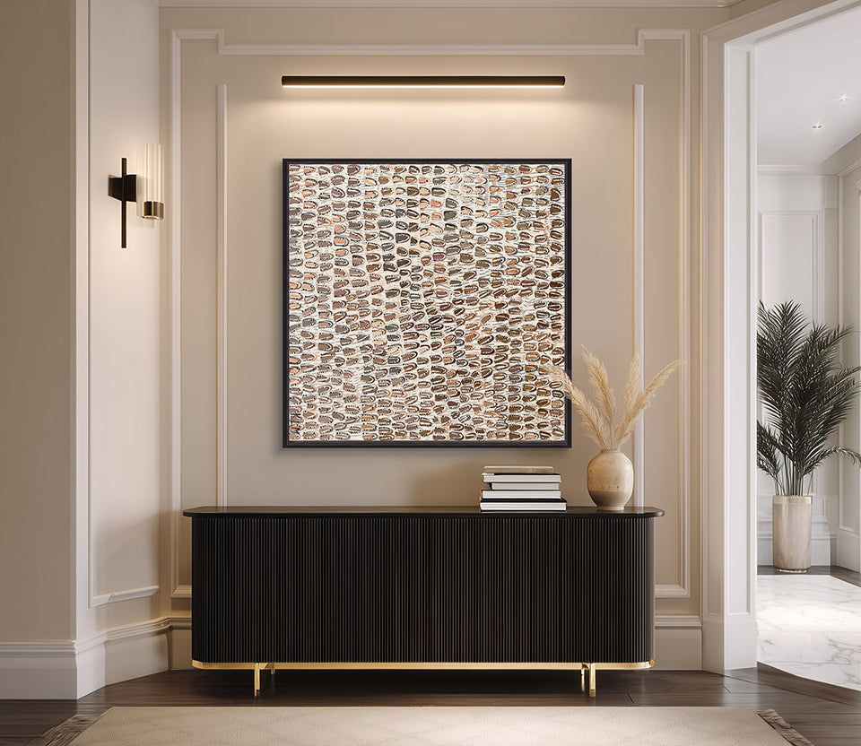 Dhaagun Earth X framed aboriginal canvas art – view 2
