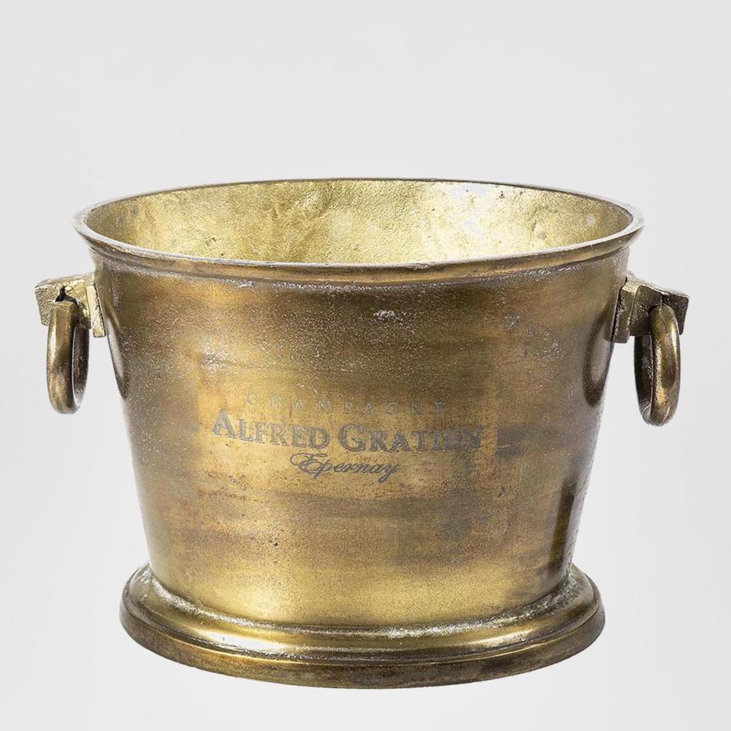 Oval Ice Bucket Brass
