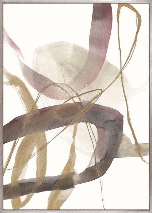 Ariata Abstract II Platinum hand-finished canvas artwork
