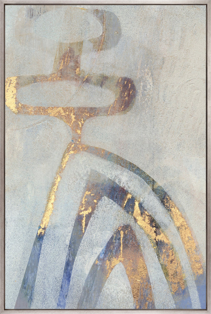 Nomadic Echoes I Platinum hand-finished canvas artwork
