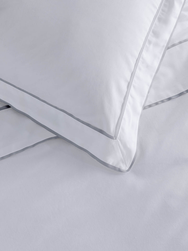 Grosgrain Silver Egyptian Cotton Tailored Pillowcases