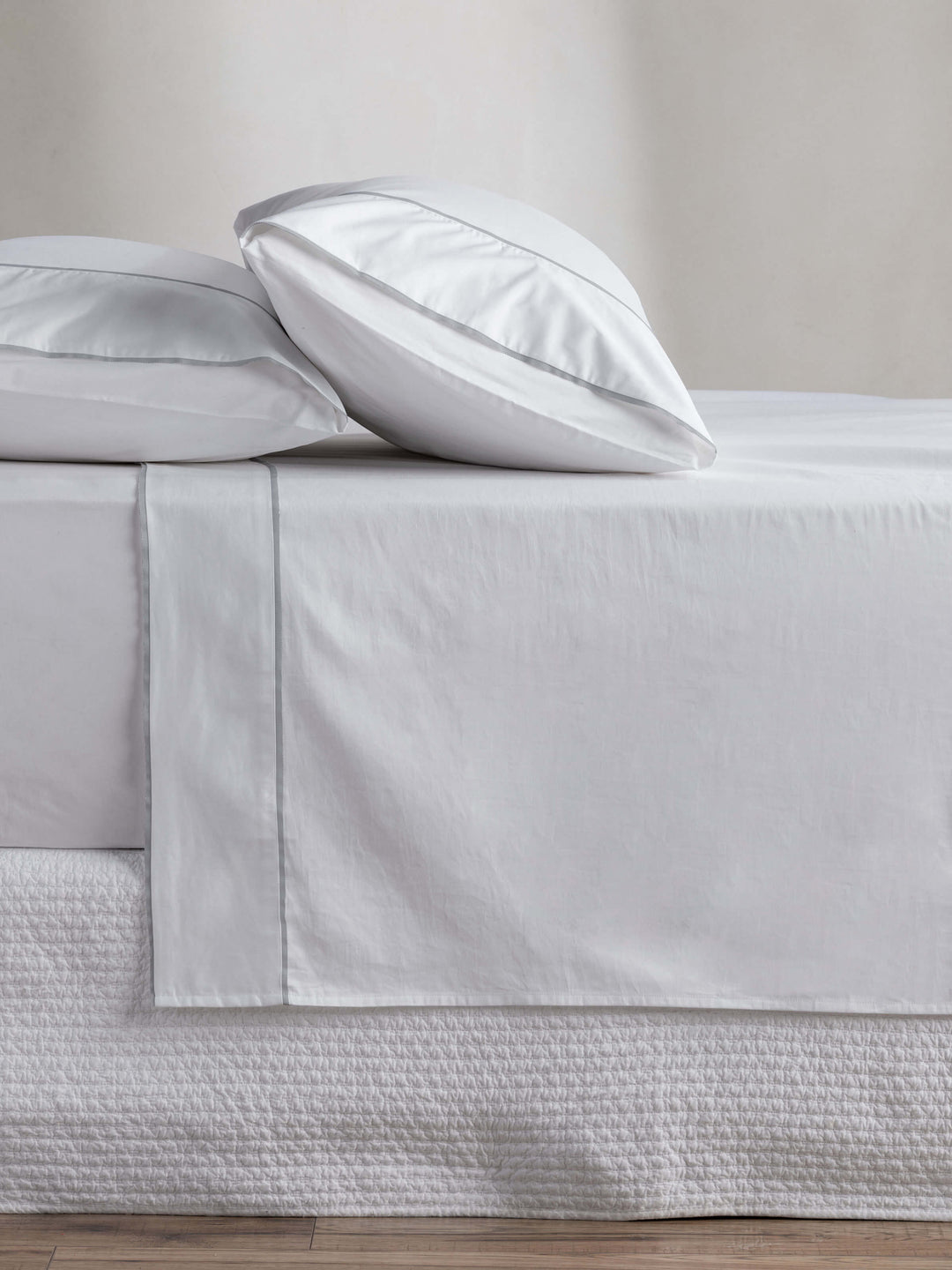 Grosgrain Silver Egyptian Cotton Sheet Set
