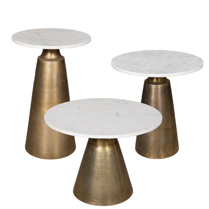 Bento Med Brass Marble Table