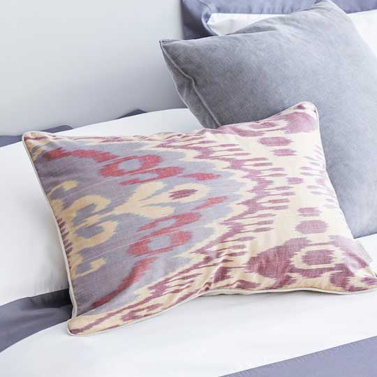 Silk Road silk blend cushion cover in Grape pastels