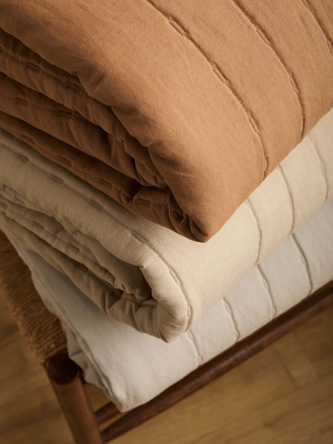 Kemble Silver Linen & Cotton Quilted Pillowcases