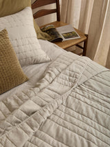 Kemble Silver Linen & Cotton Quilt