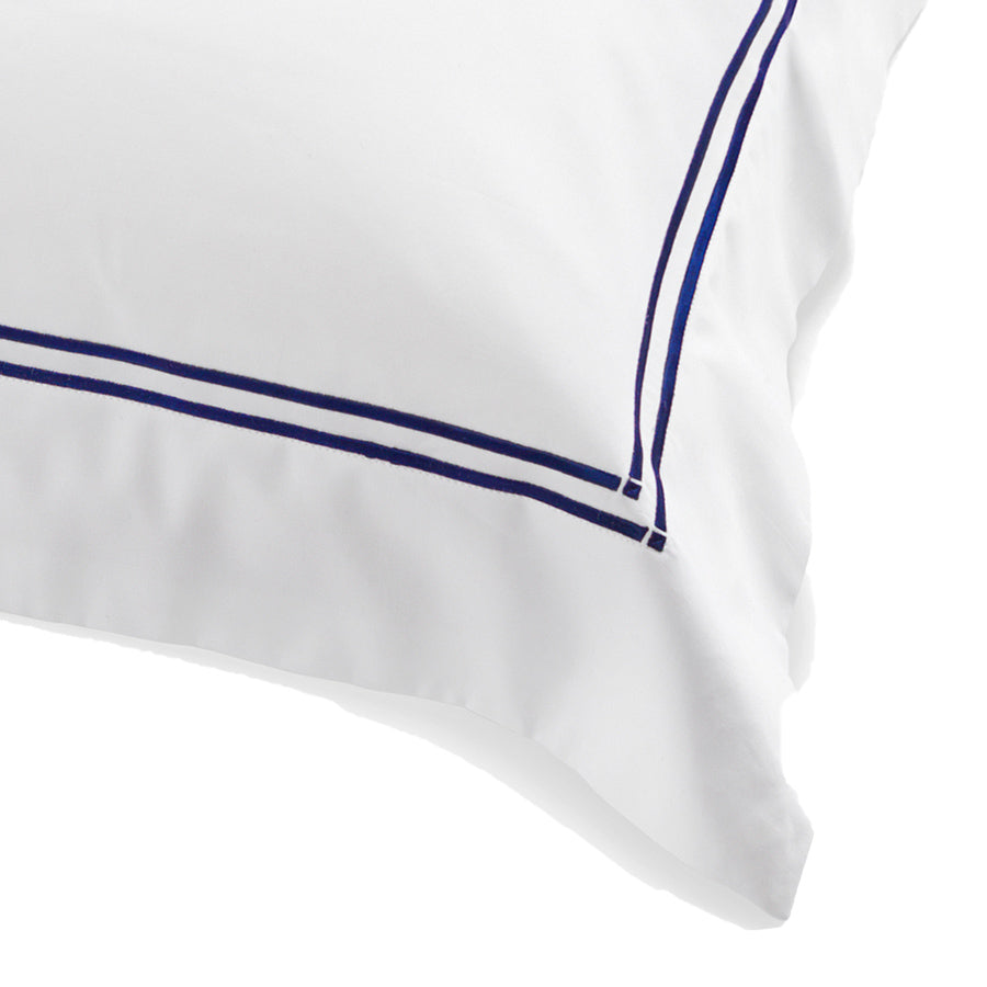 Classique navy tailored pillowcases, view 2