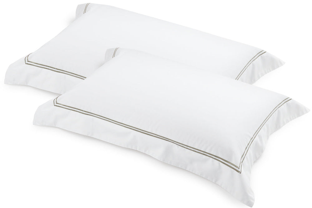 Classique pewter tailored pillowcases, view 2