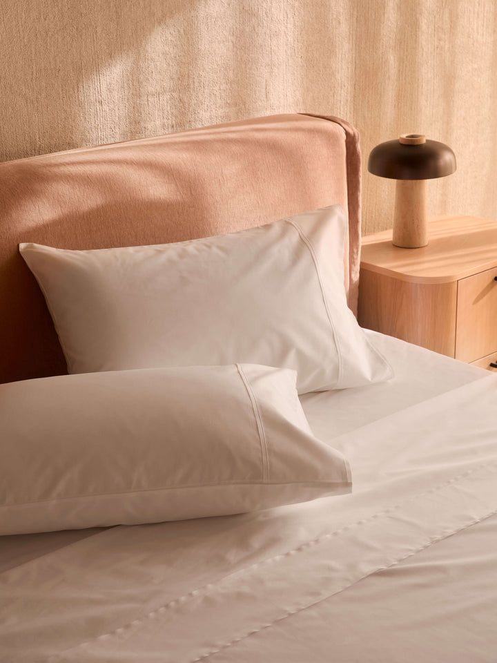 Grosgrain White Egyptian Cotton Sheet Set