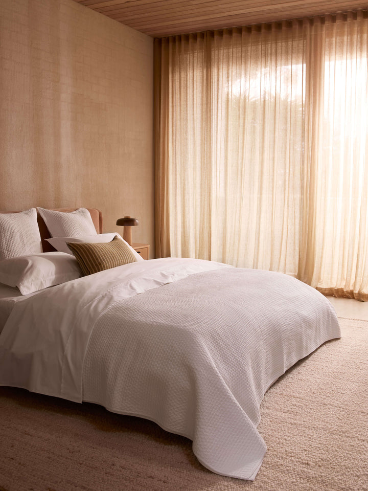 Grosgrain White Egyptian Cotton Sheet Set